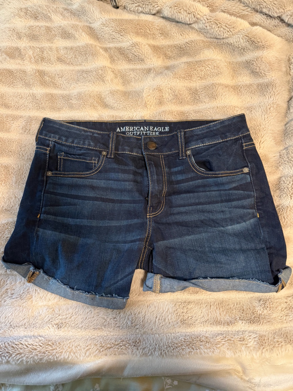 American Eagle Outfitters Dark Indigo Denim Jeans with Contrast Stitching